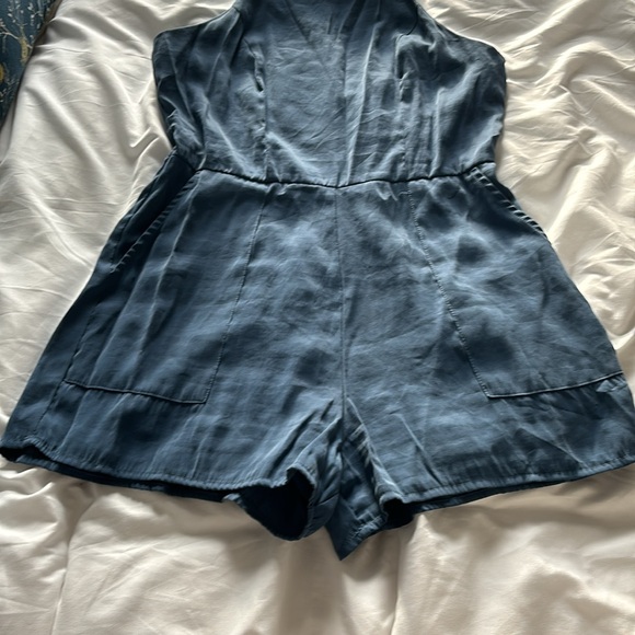 Dusty Blue Halter Neck Romper - Picture 4 of 13